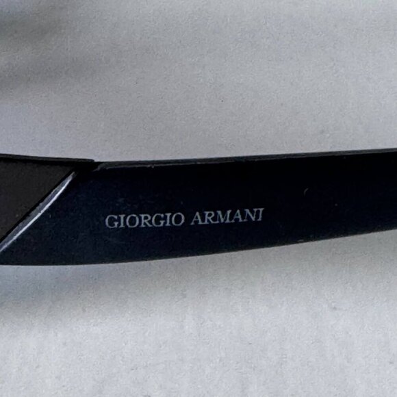Vintage Giorgio Armani Retro Unisex Black Shield Sunglasses with Blue Gradient L - Picture 3 of 9